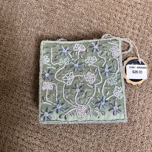 Small Green Beaded Evening Bag